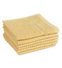 Beige Patterned 350 GSM Cotton Face Towels (Set of 6)