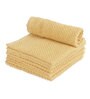 Beige Patterned 350 GSM Cotton Face Towels (Set of 6)