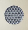 Set of 6 Blue & White Geometric Metallic Wall Plates