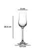 Set of 6 Crystal Lead Free Glass 100ml Long Stemmed Tasting Glasses