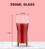 Set of 6 Crystal Lead Free Glass 360ml Beer Glasses