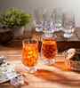 Set of 6 Cut Diamond Shaped Water & Juice Glass