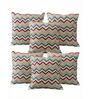 Set of 6 Embroidered Chevron Throw Cushion Covers (18x18)