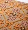 Set of 6 Embroidered Floral Lattice Throw Cushion Covers (18x18)