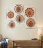 Set of 6 Ethnic Floral Mandala Metallic Wall Plates