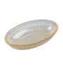 Set of 6 Glass Oval Shaped Cut Designed Serving Bowls