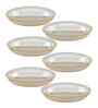 Set of 6 Glass Oval Shaped Cut Designed Serving Bowls