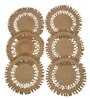 Set of 6 Jute Material Geometric Reversible Table Runners