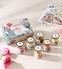 Set Of 6 Multicolor Wax Glass Jar Scented Candle Perfect For Gifting And Home Decoration