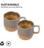 Set of 6 Mustard Studio Pottery Stackable Line Ceramic Tea Cups