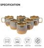 Set of 6 Mustard Studio Pottery Stackable Line Ceramic Tea Cups