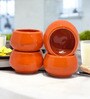 (Set of 6) Orange Ceramic Mini Dip Bowl