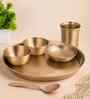 Set of 6 Pieces Bronze Meal Dinner Thali 11.7 Inch (Weight- 1400 Gm)
