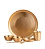 Set of 6 Pieces Bronze Meal Dinner Thali 11.7 Inch (Weight- 1400 Gm)
