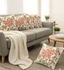 Set of 6 Rich Embroidered Floral Throw Cushion Covers (18x18)