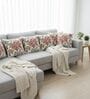 Set of 6 Rich Embroidered Floral Throw Cushion Covers (18x18)
