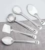 Set of 6 Stainless Steel Cooking Essentials (Ladle, Turner, Rice Spoon, Oval Spoon, Serving Spoon)