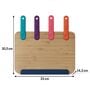 Set of 6 Stainless Steel Knives with Bamboo Handle