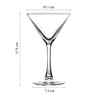 Set of 6 Transaprent Crystal Lead Free Glass 190ml Martini Glasses