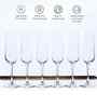 Set of 6 Transparent Crystal Lead Free Glass 230ml Champagne Glasses