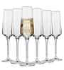 Set of 6 Transparent Crystal Lead Free Glass 250ml Champagne Flute
