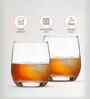 Set of 6 Transparent Crystal Lead Free Glass 350ml Whiskey Glasses
