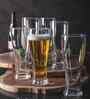 Set of 6 Transparent Crystal Lead Free Glass 580ml Beer Glasses