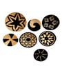 Set Of 7 Black Sabai Grass Monochrome Cluster Wall Plate