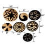 Set Of 7 Black Sabai Grass Monochrome Cluster Wall Plate