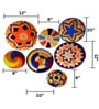 Set Of 7 Multicolor Sabai Grass Kaleido Circles  Wall Plate