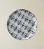 Set of 8 Blue & White Geometric Metallic Wall Plates