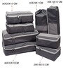 Set of 8 Grey Nylon Cloth Packing Bag Storage Pouch