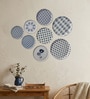 Set of 8 Indigo Pattern Metallic Wall Plates