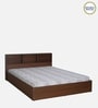 Seto King Size Bed in Planked Walnut Finish with Box Storage & Headboard Storage