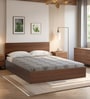 Seto King Size Bed in Planked Walnut Finish with Box Storage