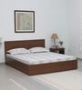 Seto King Size Bed in Planked Walnut Finish with Box Storage