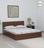 Seto King Size Bed in Planked Walnut Finish with Box Storage