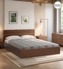 Seto King Size Bed in Planked Walnut Finish with Box Storage