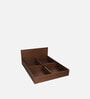 Seto King Size Bed in Planked Walnut Finish with Box Storage