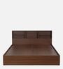 Seto Queen Size Bed in Planked Walnut finish with Box Storage & Headboard Storage