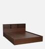 Seto Queen Size Bed in Planked Walnut finish with Box Storage & Headboard Storage