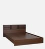 Seto Queen Size Bed in Planked Walnut Finish with Headboard Storage