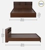 Seto Queen Size Bed in Planked Walnut Finish with Headboard Storage