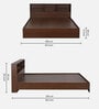 Seto Queen Size Bed in Planked Walnut Finish with Headboard Storage