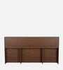 Seto Queen Size Bed in Planked Walnut Finish with Headboard Storage