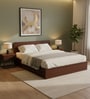Seto Queen Size Bed In Planket Walnut Finish With Hydraulic Box Storage