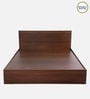 Seto Queen size Bed in Planket Walnut Finish With Hydraulic Box Storage