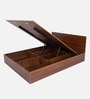 Seto Queen Size Bed In Planket Walnut Finish With Hydraulic Box Storage