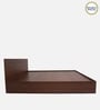 Seto Queen size Bed in Planket Walnut Finish With Hydraulic Box Storage