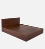 Seto Queen size Bed in Planket Walnut Finish With Hydraulic Box Storage